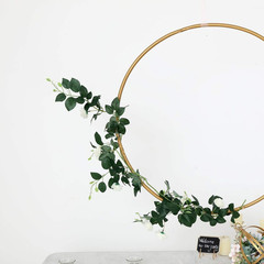 BalsaCircle 28-Inch Wide Gold Metal Round Hoop Hanging Wreath Ring – Party Weddi