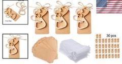Chic Gold Double Heart Bottle Opener Party Favors with Customized Tag Options