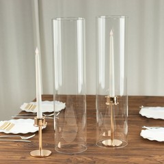 2 CLEAR 20″ Cylinder Glass Hurricane CANDLE HOLDER SHADES Party Home Decorations
