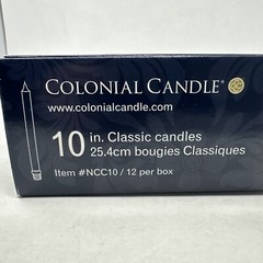 Colonial Candle Unscented Candles Classic Collection 372 Ivory Taper 10 In x 12