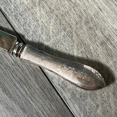 Vintage Sheffield Serrated Cake Knife Sterling Silver Handle Wedding Bread Knife