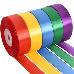 1 Inch x 125 Yards 5 Colors Satin Ribbon Rolls, Mixed Bright 5r-1in-rainbow