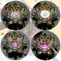 OwnMy Colorful Crystal Lotus Flower Tea Light Holder – Petals
