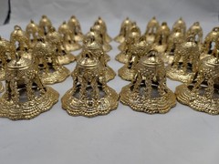 Vintage Lot Of 30 Gold Wedding Bells Christmas Holiday Bells Cake Ornaments