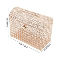 Golden Wedding Card Box For Gift Card Anniversary Money Card Box With Heart Lock
