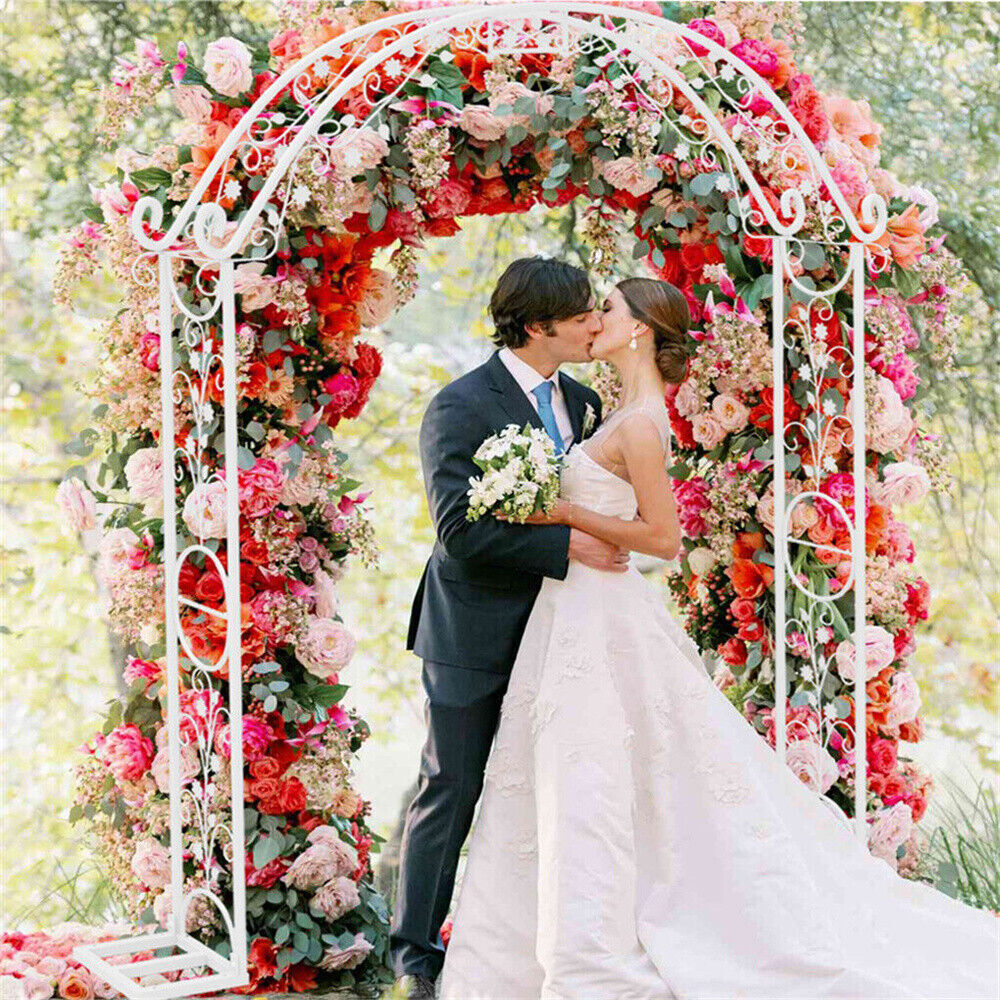8FT Heavy Metal Wedding Arch Arbor for Bridal Party Elegant Decorations Outdoor