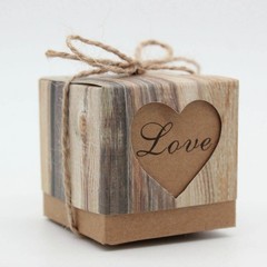 50X Wedding Favor Boxes Kraft Paper Candy Box Wedding Decoration