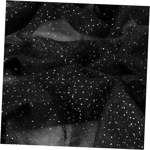 Glitter Tulle Fabric x 60 Inch Wide Tulle Bolt Tulle Netting with 1 Yard Black