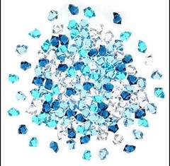 70 pcs, Blue & Clear Acrylic Diamond Table Decoration for Wedding