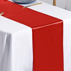 Pcs Satin Table Runner x 108 inches Long, Bright Smooth Satin Wedding 12 Red