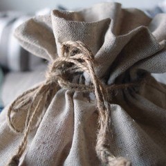 Upscale Natural Linen Bags with Hemp Drawstrings – 12 PCS – Choose size