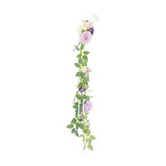 10Pcs DIY Wedding Chair Flowers Purple Green Faux Floral Decor for Ceremony