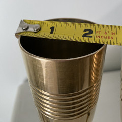Two Vintage 1970’s Solid Brass Champagne Flutes Perfect for a Bride and Groom