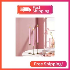 8 Inch Taper Spiral Candle Set of 4 Tapered Candles, 5 hrs,Smokeless,Tall Candle