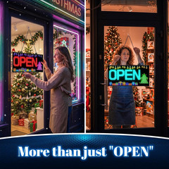 Smart Programmable LED Open Sign with App Control for Cafes and Bars