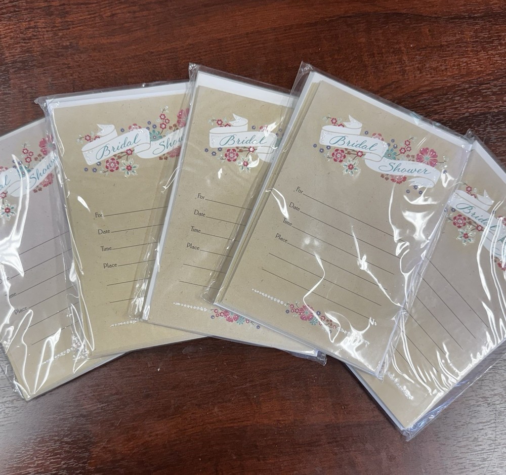 Hallmark Bridal Shower Invitations 10ct Fill-In w/ Envelopes Beige NCW8882