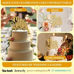 Rustic Wedding Cake Toppers Bride and Groom – Boho Mr and Mrs Cake Topper, Wood