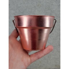 Set of 3 Rose Gold Aluminum Mini Buckets 3 Inch Small Decorative Pails