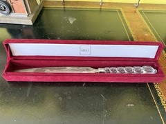 Vintage Mikasa Austria Crystal Handle Cake Knife 14ʼ Serrated With Original Box