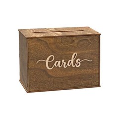 Rustic Wooden Card Box 12″x9″x7″ Gift Card Holder for Wedding Baby Shower