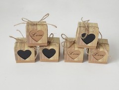 50X Wedding Favor Boxes Kraft Paper Candy Box Wedding Decoration