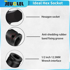 H17 17mm 1/2in Drive Impact Hex Bit Socket Extended Cr-Mo Allen Screwdriver Adap