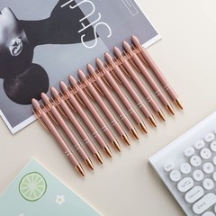 PASISIBICK 12 Pieces Rose Gold Ballpoint Pen with Stylus Tip, 2 in 1 Rose Gol…