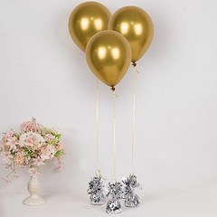 6 Silver Metallic Foil Balloon Weights DIY Wedding Reception Party Decorations