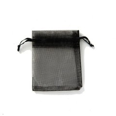 50Pcs 5×7 7×9 9x12cm Black Sheer Organza Drawstring Gift Bags Party Favor Jewel