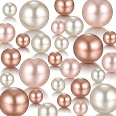 200 Pearl Beads for Vase Filler Centerpieces – Nude, Light Brown, White