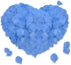 1200PCS Light Blue Artificial Rose Petals for Weddings Valentine Romantic Decor