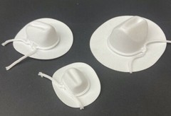 MINI WHITE Felt COWBOY HAT Western Wedding Party Favor Choose Size & Pack Amount