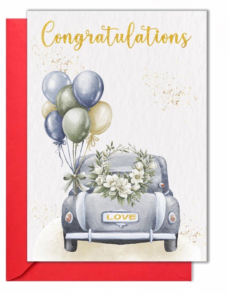 Wedding Card for Couple, Congratulations for Mr & Mrs | 5×7 folded 350gsm car…