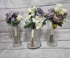 Wedding Table Centerpieces, Reception Centerpieces, Vintage, Dusty Purple, Ivory