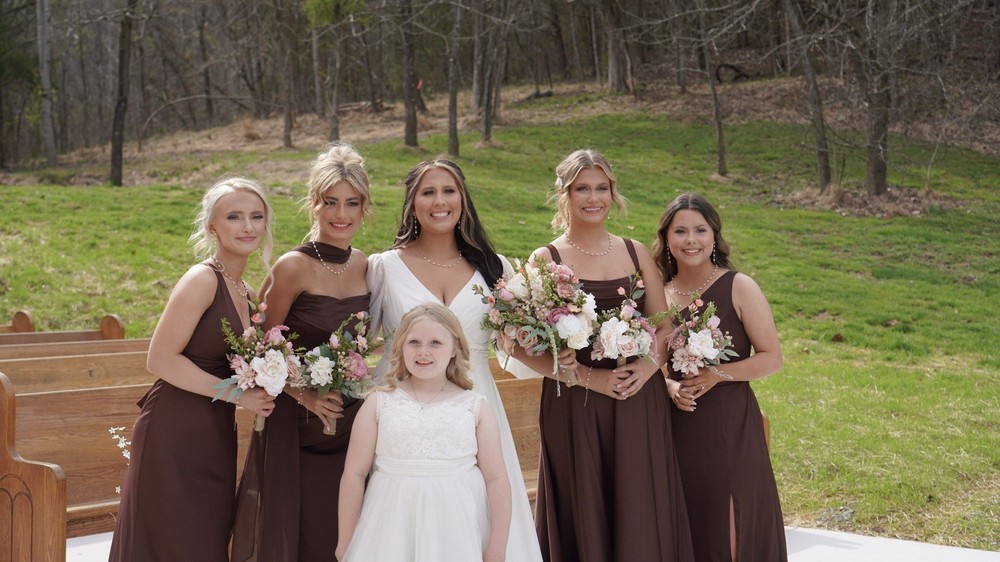Wedding Flower Bunch Pink Peach White Green Spring Theme