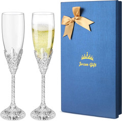 Elegant Wedding Cake Serving Set & Champagne Flutes – Perfect for Celebrations