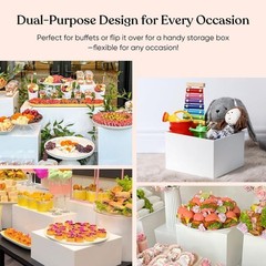 Buffet Risers, Food Risers for Buffet Table, Display Stand Shelf for Catering De