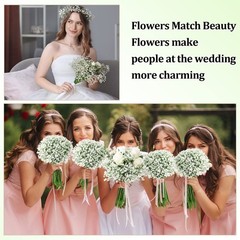 Ysleen 300 Pieces Artificial Flowers Plastic Baby Breath Flowers Faux Gypsoph…