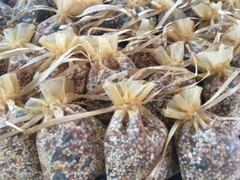 75 Gold-Colored Birdseed Bags, Organic Wedding Toss , All Natural, Eco-friendly