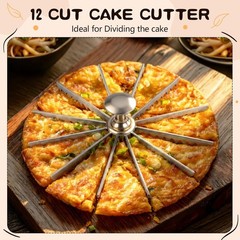 2 Pcs 12 Cut Pie and Cake Marker, Aluminum Alloy Guideline and Portion Divide…