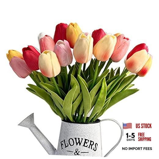 24pcs Multicolor Artificial Tulip Latex Real Touch for DIY Bouquets Wedding
