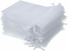 100× Sheer Organza Bags White Wedding Favor Candy Bags with Drawstring 4″x5″ USA