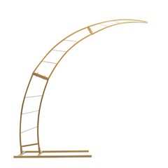 6.5ft Gold Crescent Moon Wedding Arch Stand Curved Backdrop Frame For Decor