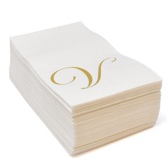 V Monogram Guest Napkins 100 Pack Initial Letter Personalized Napkins Paper D…