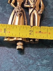 Vintage Bride And Groom Brass Topper
