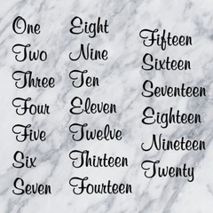 Wedding Table Numbers 1-10, 15, or 20 Custom Centerpiece Vinyl Sticker Decals b