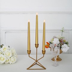 3 GOLD 11″ tall LED Flameless Taper Candles Lights Home Wedding Centerpieces