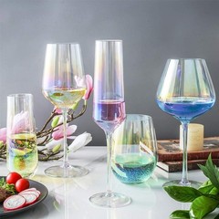 Gutsdoor Crystal Champagne Flutes Glass Set 2 Count (Pack of 1), Iridescent