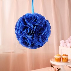 2 ROYAL BLUE 7″ Silk Roses Flowers Kissing Balls Wedding Events Centerpieces