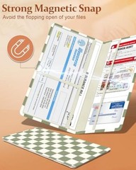 Car Registration and Insurance Holder with Coasters – Vehicle Green Checkered